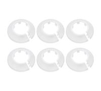 sourcing map Lot de 6 cache-tuyaux à bride avec diamètre extérieur de 32 mm, rosace de radiateur en plastique PP, type boucle, couvercle de tuyau d'eau rond, blanc