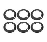 sourcing map Lot de 6 cache-tuyaux à bride avec diamètre extérieur de 75 mm, rosace de radiateur en plastique PP, type boucle, couvercle de tuyau d'eau rond, noir