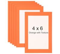 sourcing map Lot de 6 cadres photo en carton orange de 10,2 x 15,2 cm avec film transparent pour enfants, dessin, œuvres d'art, galerie murale, exposition