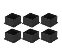 sourcing map Lot de 6 capuchons carrés en PVC pour pieds de chaise, 45 mm x 45 mm, noir