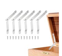 sourcing map Lot de 6 charnières de support pliables en fer rotatif à 180 degrés pour meubles, 8,3 x 1,1 cm, charnières pour armoire, boîtes en bois, meubles de maison, fenêtre, portes, argent