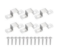 sourcing map Lot de 6 colliers de serrage carrés en forme de U, 15 x 15 mm, support en forme de U en acier inoxydable 304 avec tête cruciforme, vis auto-perceuses pour tuyaux, porte, barre fermée