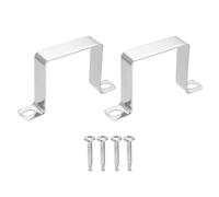 sourcing map Lot de 6 colliers de serrage carrés en forme de U, 60 x 60 mm, support en forme de U en acier inoxydable 304 avec tête cruciforme, vis auto-perceuses pour tuyaux, porte, barre fermée