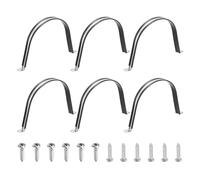 sourcing map Lot de 6 colliers de serrage de 160 mm, en acier inoxydable 304 avec revêtement en caoutchouc, sangle de tuyau avec vis M4 x 20 mm pour installation de tuyau, noir
