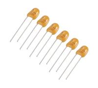 sourcing map Lot de 6 condensateurs au tantale 10 uF 25 V jaune radial électrolytique trempé pour circuits imprimés, projets informatiques
