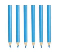 sourcing map Lot de 6 crayons de couleur en bois, crayons de couleur courts à base d'huile pour artistes, enseignants, adultes, livres de coloriage, peinture, croquis, dessin, bleu clair