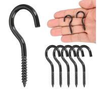 sourcing map Lot de 6 crochets à vis à œillets M3 x 40 mm en acier inoxydable 304, boulons à œil autotaraudeuses à extrémité ouverte pour intérieur et extérieur pour accrocher des œuvres d'art, noir