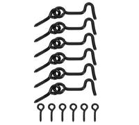 sourcing map Lot de 6 crochets de cabine pivotants et loquets à œillet de 4,3 cm, verrous de porte et de fenêtre en fer avec vis de montage pour fenêtre en bois, placard, armoire, noir
