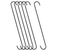 sourcing map Lot de 6 crochets de suspension en forme de S, 400 mm, extra longs, en acier, utilisation intérieure ou extérieure pour jardin, salle de bain, placard, atelier, cuisine, noir