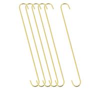 sourcing map Lot de 6 crochets de suspension en forme de S, 400 mm, extra longs, en acier, utilisation intérieure ou extérieure pour jardin, salle de bain, placard, atelier, cuisine, doré