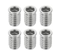 sourcing map Lot de 6 écrous filetés M8 x 20 mm pour bois - Vis en acier inoxydable 304 pour meubles - Écrous de fixation pour bois