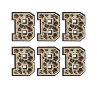 sourcing map Lot de 6 écussons brodés en forme de lettres B à thermocoller ou à coudre pour réparation de vêtements, sac à dos, jeans - 50 mm