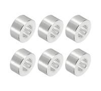 sourcing map Lot de 6 entretoises en aluminium, 10 mm de diamètre extérieur x 5 mm de diamètre intérieur x 5,5 mm de long, bagues d'espacement rondes en métal pour vis, boulons et tiges, ton argenté