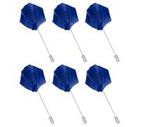 sourcing map Lot de 6 épingles à revers en forme de rose pour homme, broche en soie pour marié, affaires, mariage, costume, accessoires de tenue, bleu marine