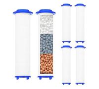 sourcing map Lot de 6 filtres de pommeau de douche de 8,3 cm en coton PP avec boules de calcium haute pression