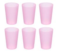 sourcing map Lot de 6 gobelets en plastique réutilisables incassables pour la maison, le bureau, l'extérieur, le restaurant, l'eau, le café, le lait, le jus, le thé, rose transparent