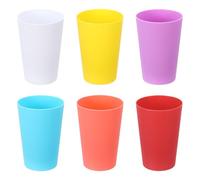 sourcing map Lot de 6 gobelets en plastique réutilisables incassables pour la maison, le bureau, l'extérieur, le restaurant, l'eau, le café, le lait, le jus, le thé, multicolore - 250 ml