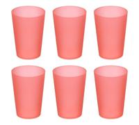 sourcing map Lot de 6 gobelets en plastique réutilisables incassables pour la maison, le bureau, l'extérieur, le restaurant, l'eau, le café, le lait, le jus, le thé, rouge transparent