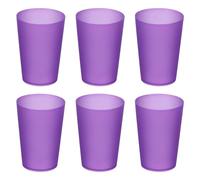 sourcing map Lot de 6 gobelets en plastique réutilisables incassables pour la maison, le bureau, l'extérieur, le restaurant, l'eau, le café, le lait, le jus, le thé, violet transparent
