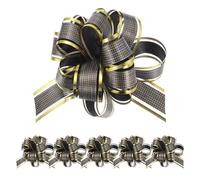 sourcing map Lot de 6 grands nœuds à tirer de 10,2 cm pour emballage cadeau, nœud en ruban noir pour fête de Noël, mariage, Saint-Valentin, cadeaux de décoration