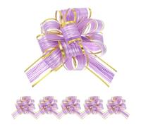sourcing map Lot de 6 grands nœuds à tirer de 10,2 cm pour emballage cadeau, nœuds en ruban violet pour Noël, fête, mariage, Saint-Valentin, cadeaux de décoration