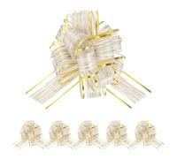 sourcing map Lot de 6 grands nœuds à tirer de 15,2 cm pour emballage cadeau, nœuds en ruban blanc pour fête de Noël, mariage, Saint-Valentin, cadeaux de décoration