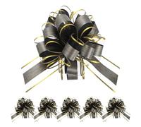 sourcing map Lot de 6 grands nœuds à tirer de 20,3 cm pour emballage cadeau, nœuds en ruban noir pour fête de Noël, mariage, Saint-Valentin, cadeaux de décoration