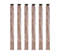sourcing map Lot de 6 guirlandes de cheveux à clipser - 45 cm - Résistantes à la chaleur - Colorées - Pour femme - Café