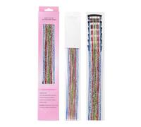 sourcing map Lot de 6 guirlandes de cheveux à clipser - 60 cm - Résistantes à la chaleur - Colorées - Pour femme