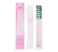 sourcing map Lot de 6 guirlandes de cheveux à clipser - 60 cm - Résistantes à la chaleur - Colorées - Pour femme - Blanc crème