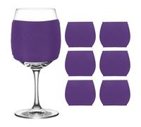 sourcing map Lot de 6 housses de protection vierges pour verres à vin en néoprène réutilisables pour boissons froides et sublimation, violet foncé