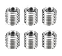 sourcing map Lot de 6 inserts de réparation de filetage M16 x 2 mâles vers M10 x 1,5 filetage femelle 15 mm de long en acier inoxydable réducteurs métriques autotaraudeuses réducteurs industriels