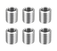sourcing map Lot de 6 inserts de réparation de filetage M20 x 2,5 mâle vers M16 x 2 filetage femelle 20 mm de long en acier inoxydable réducteurs métriques autotaraudeuses réducteurs industriels