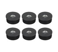 Sourcing Map Lot de 6 inserts filetés M8 pour tubes ronds de 32 mm, embouts de roulettes en plastique noir, embouts de chaise, bouchons de pieds de meubles
