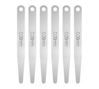 sourcing map Lot de 6 jauges d'épaisseur métrique de 0,09 mm à lame unique ovale en acier inoxydable 304 pour réparation de valve de bougie d'allumage de guitare