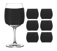 sourcing map Lot de 6 manchons vierges pour verres à vin en néoprène réutilisables pour boissons froides et décorations de sublimation, noir