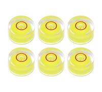 sourcing map Lot de 6 mini niveaux à bulle ronds de 12 x 6 mm pour nivellement d'appareil photo, trépied, télescope, atelier, plateau tournant, cadre photo, jaune