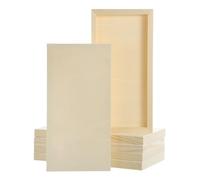 sourcing map Lot de 6 panneaux de toile en bois, 15,2 x 30,5 cm, panneaux carrés en bois brut pour peinture, artisanat, projets de bricolage, coulage d'art