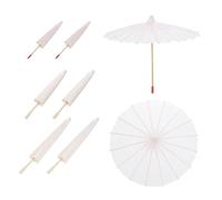 sourcing map Lot de 6 parapluies en papier huilé, 20 cm/30 cm/40 cm, pour décoration de mariage, accessoires de photographie, fête, mariage, blanc