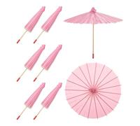sourcing map Lot de 6 parapluies en papier huilé de 20,3 cm pour loisirs créatifs, fête, décoration de mariage, rose