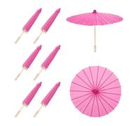 sourcing map Lot de 6 parapluies en papier huilé de 40,6 cm pour loisirs créatifs, fête, décoration de mariage, rose rouge