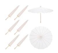 sourcing map Lot de 6 parapluies en papier huilé de 40 cm pour loisirs créatifs, décoration de mariage, décoration de mariage, blanc