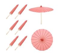 sourcing map Lot de 6 parapluies en papier huilé de 60 cm, parapluies pour peinture sur papier huilé, accessoires de photographie, artisanat, fête, décoration de mariage, rouge