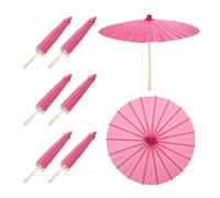 sourcing map Lot de 6 parapluies en papier huilé de 60 cm pour loisirs créatifs, fête, décoration de mariage, rose rouge