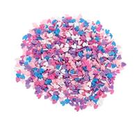 sourcing map Lot de 6 petits cœurs en argile polymère pour nail art, loisirs créatifs, coque de téléphone, remplissage de cartes, blanc/rose/bleu