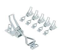 sourcing map Lot de 6 pinces à bascule réglables M5 x 28 mm Capacité de charge de 100 kg Style 4001 Loquets à libération rapide avec trou de verrouillage pour couvercle de fumoir Gabarit Boîte à
