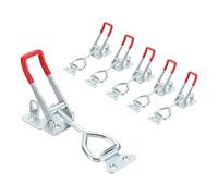 sourcing map Lot de 6 pinces à bascule réglables M8 x 40 mm, capacité de charge de 350 kg, style 4003, loquets de serrage à dégagement rapide, loquet avec trou de verrouillage pour couvercle de fumoir