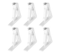 sourcing map Lot de 6 pinces à nappe en plastique, 5,5 x 5,5 cm, coupe-vent, pinces à ressort pour la maison, les fêtes, les pique-niques, les mariages, le camping, les tables à manger, blanc