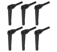 sourcing map Lot de 6 poignées à levier de serrage réglables M6 x 40 mm filetage mâle boulons boulons rotatifs verrouillage à cliquet à dégagement rapide Noir