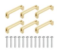 sourcing map Lot de 6 poignées d'armoire de cuisine en alliage de zinc avec vis pour placard, commode, armoire, 96 mm, doré